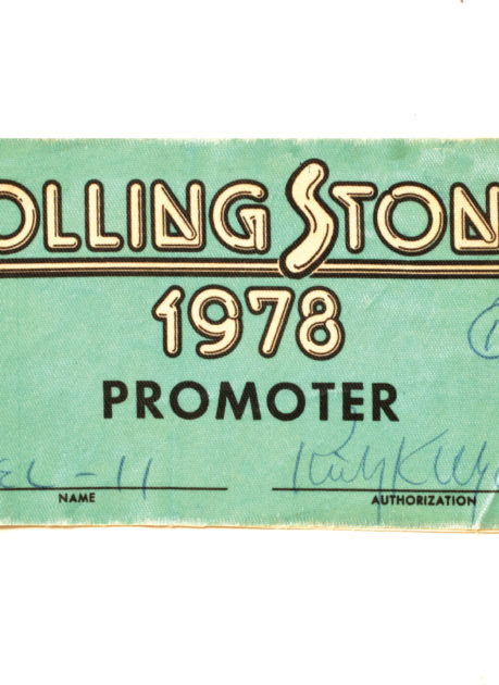 The Rolling Stones back stage pass.